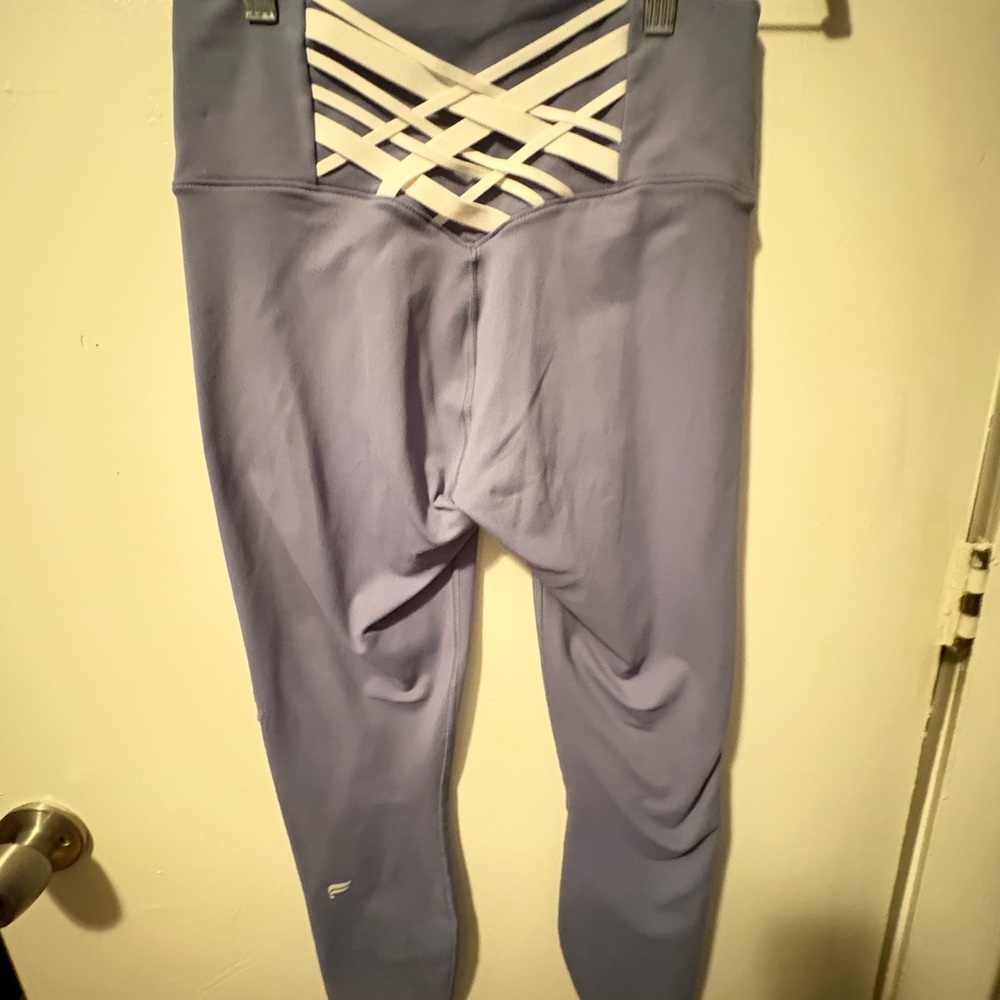 Fabletics Blue High-Waist Crisscross Pocket Leggings - Picture 5 of 7